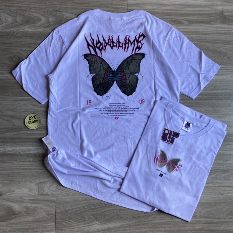 T-SHIRT KAOS DISTRO TERBARU ORIGINAL NEXT TIME BUTTERFLY | COTTON PUTIH - Kupu kupu