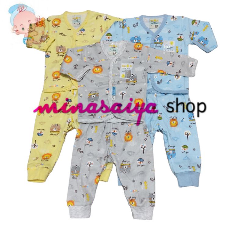 CHIKO CIK Setelan Bayi Newborn SNI Baru Lahir Lengan Pendek dan Lengan Panjang Kancing Depan Motif