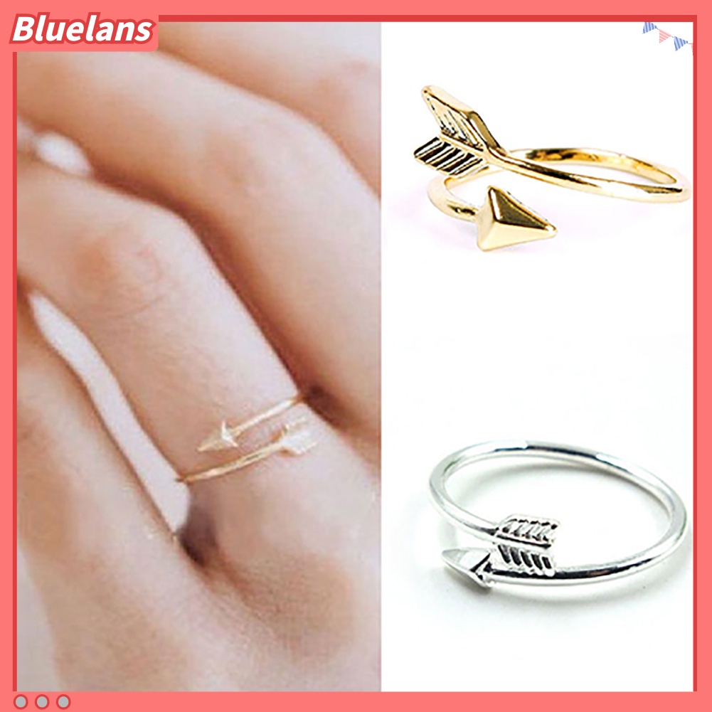 Bluelans Women Fashion Golden Silver Tone Adjustable Arrow Open Knuckle Ring Jewelry