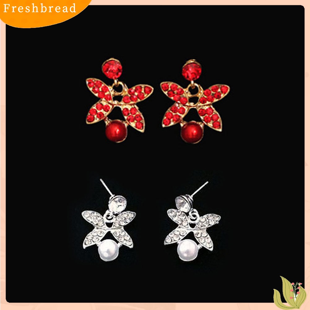 Set Perhiasan Kalung Anting Stud Rantai Mutiara Berlian Imitasi Untuk Pengantin Wanita