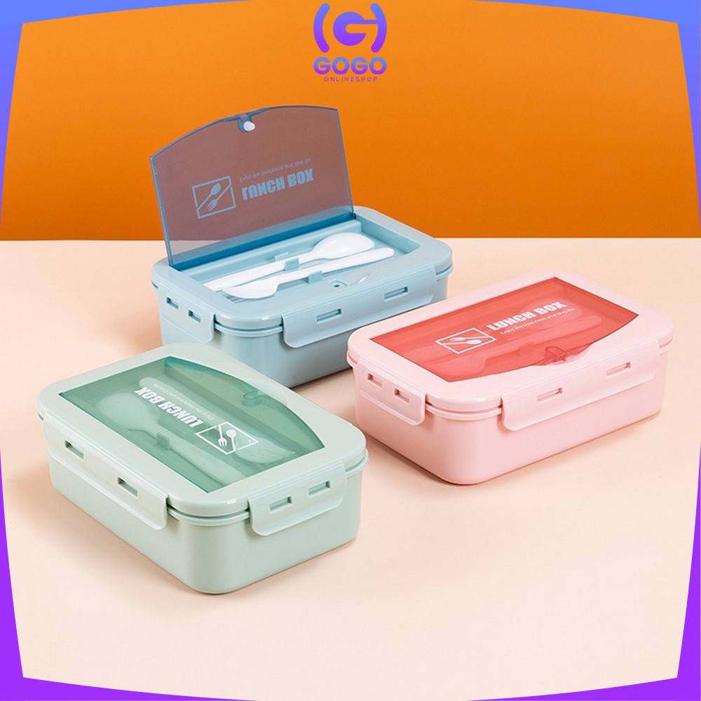 GOGO-C450 Lunch Box Set Tempat Makan Dengan Sendok Food Grade / Kotak Bekal Makanan Bento Box Portable