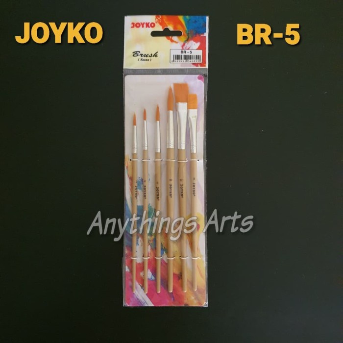 

Murah Joyko Kuas Lukis Br-5 / Round & Flat Brush (Acrylic/Oil/Watercolour) Gilaa!!!