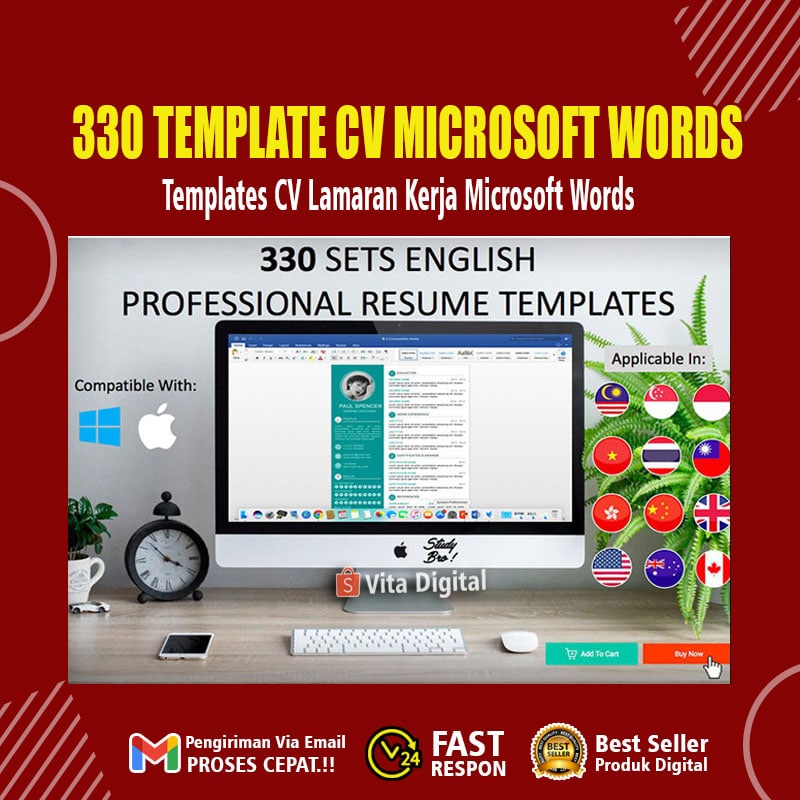 330 Templates CV Lamaran Kerja Microsoft Words MS WORD