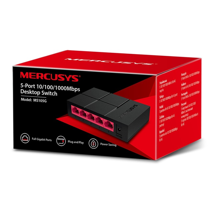 Mercusys 5-Port 10/100/1000Mbps Desktop Switch - Mercusys MS105G