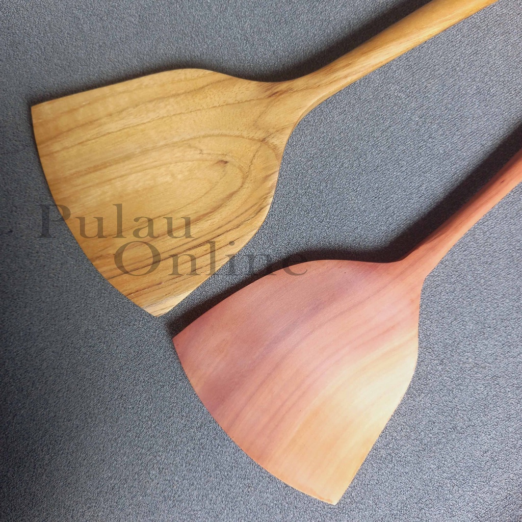 Spatula kayu kipas - Sutil kayu sawo panjang 35 cm - Spatula Tumis