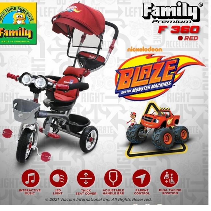 [PRODUK QH7RW] Sepeda Anak Roda 3 Family F360 H bisa di putar 180 derajat 09F