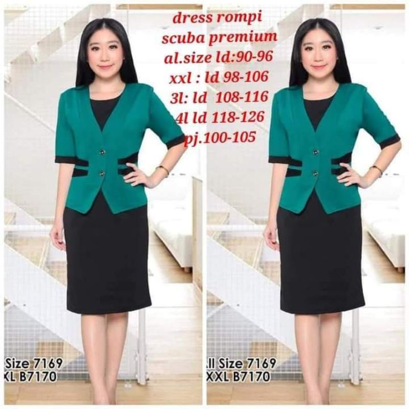 Dress Rompi Scuba Premium