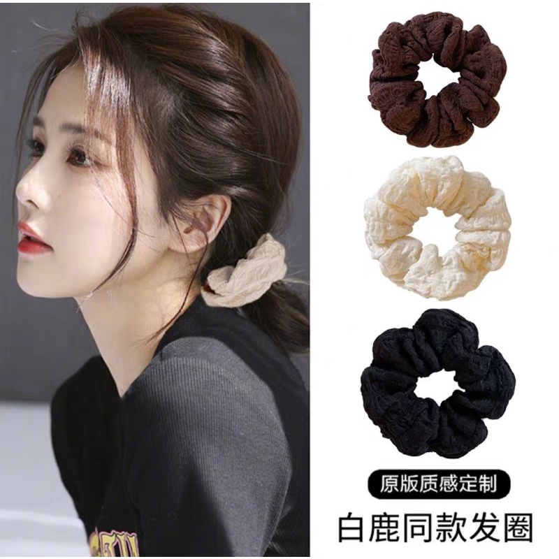 Ikat Rambut Scrunchie Velvet PREMIUM KOREA / Ikat Rambut VELVET BLUDRU / Kunciran Rambut Korea Bahan Bludru Tiki