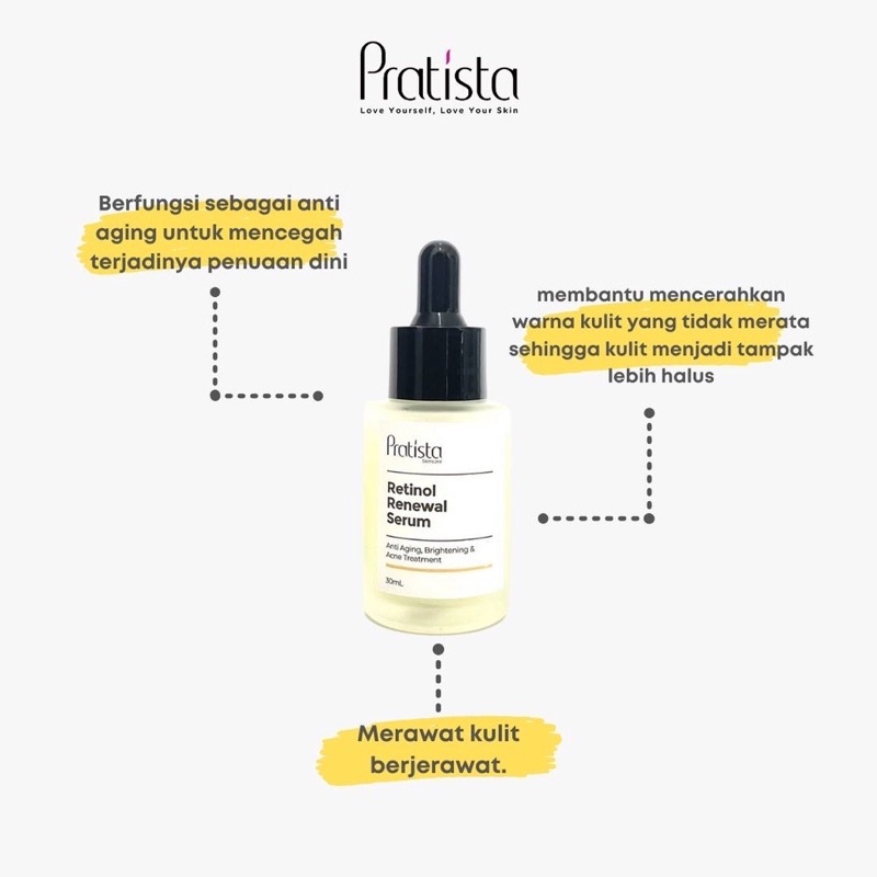 PRATISTA SERUM RETINOL 30ml Perawatan Wajah Antiaging Pencerah Wajah Pelembab Pengecil Pori Pori Pratista Skincare Ori BPOM