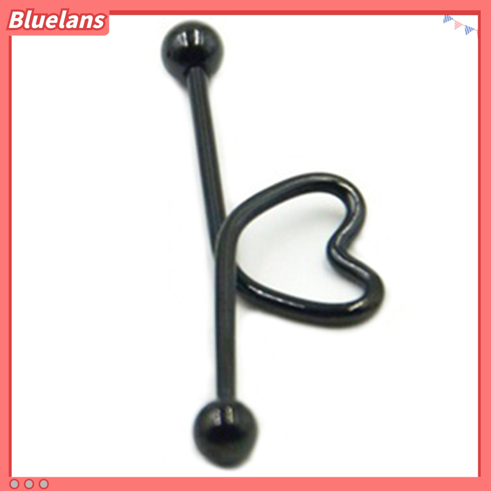 1pc Piercing Tulang Rawan Bentuk Hati Bahan Stainless Steel Untuk Unisex