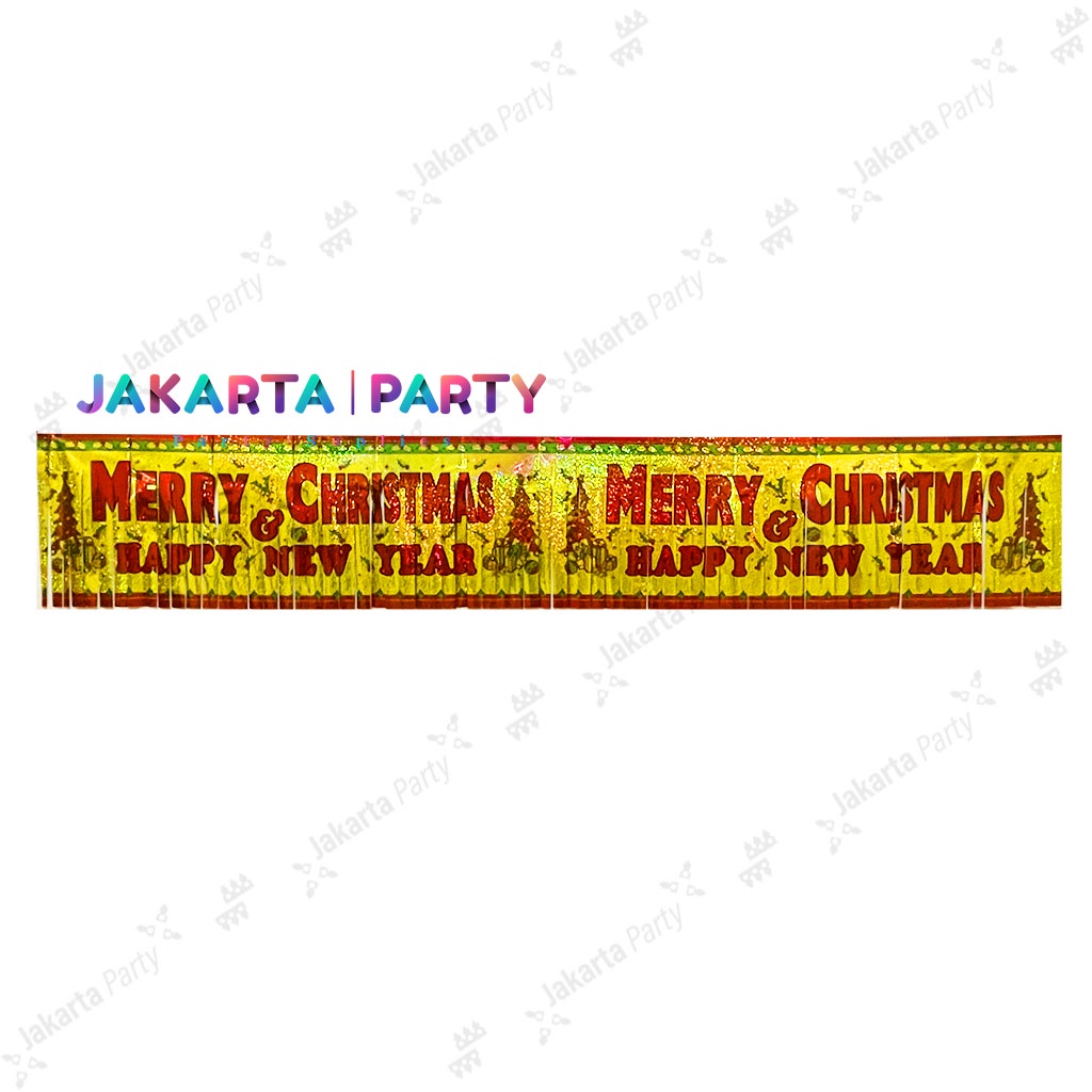 Tirai Natal / Garland Merry Christmas / Hiasan Natal / Banner Xmas