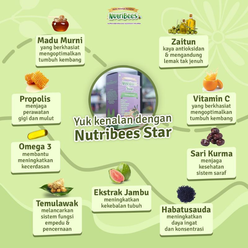 Madu Anak Bernutrisi Nutribees Stars  250 gr