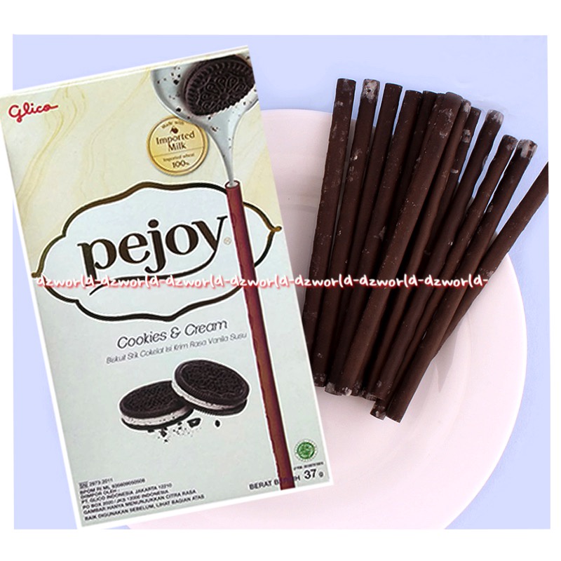 

Pejoy Cookies & Cream Biskuit Stik Cokelat Isi 37gr Glico Pejoi Krim Rasa Vanila Susu Vanilla Biscuits Sticks Stick Biskuit Lurus Pejjoy Putih