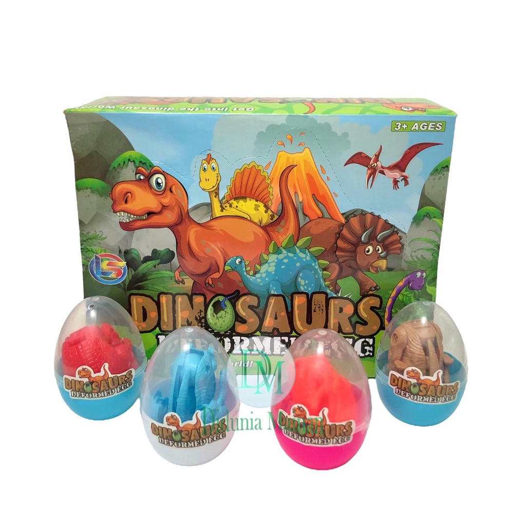 Mainan dinosaurus telur figure dino bongkar pasang surprise egg dinosaur