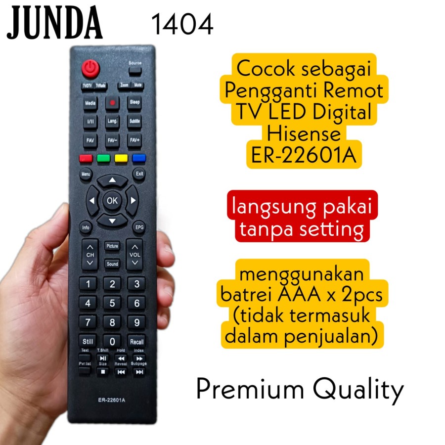 REMOTE PENGANTI TV LED DIGITAL HISENSE ER-22601A BAHAN PREMIUM 1404