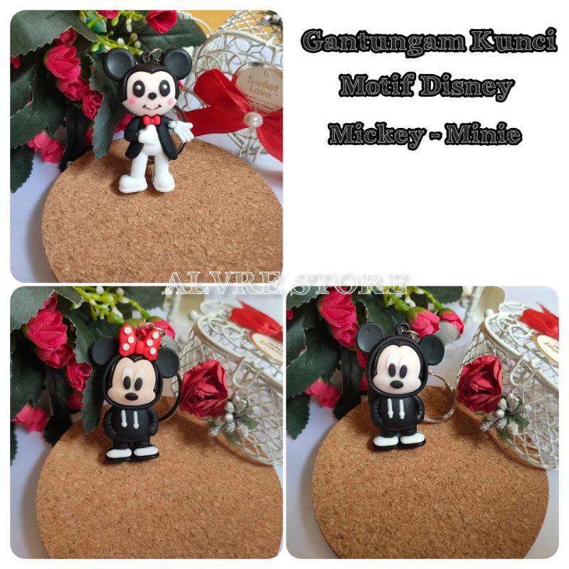 Gantungan Kunci Mickey Minie Disney Kualitas import - Ganci Aksesoris import