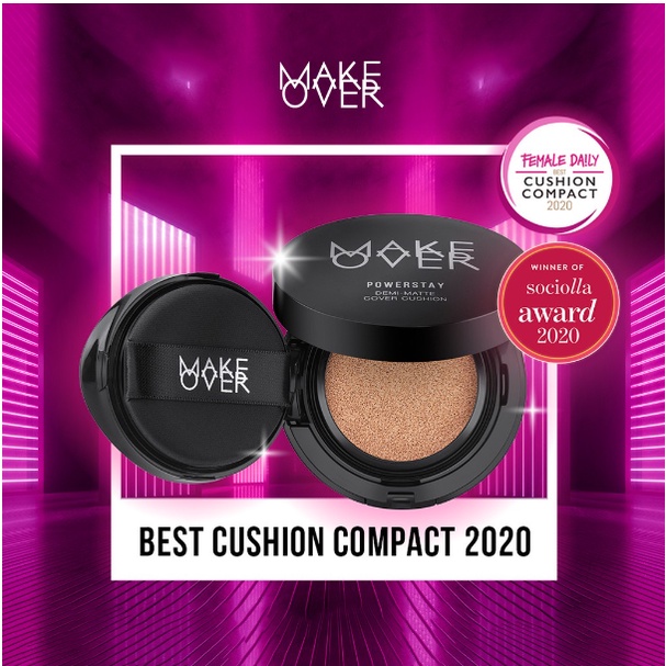 MAKE OVER Powerstay Demi-Matte Cover Cushion / For Normal To Oily Skin