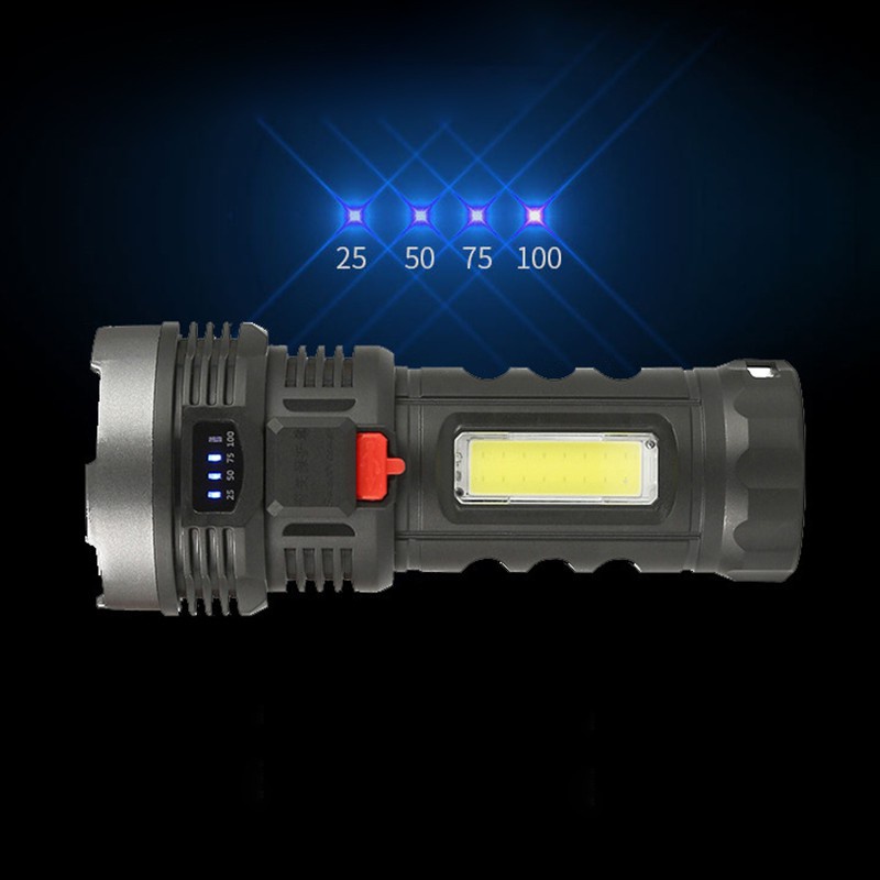 Senter USB rechargeable torch flashlight led COB L-830/L-822-6