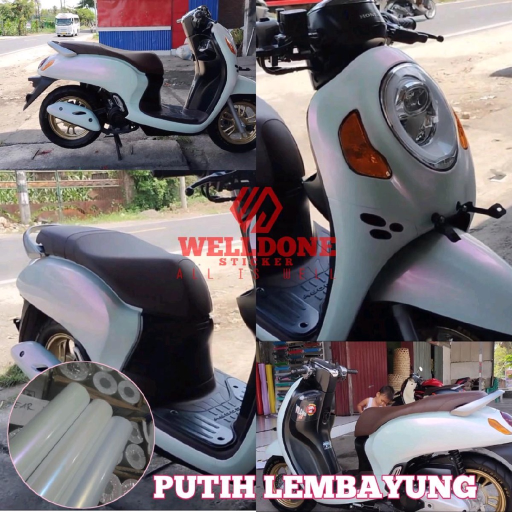 STIKER SKOTLET PUTIH LEMBAYUNG 3 VARIAN WARNA KUALITAS PREMIUM