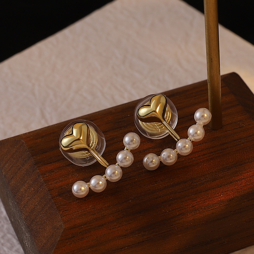 Anting Mutiara Bentuk Hati Gaya Korea Untuk Wanita