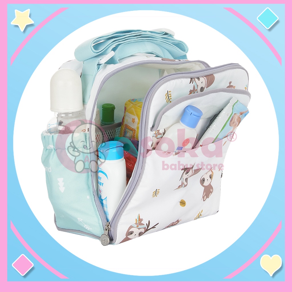 Omiland Tas Bayi Kecil Saku Print Sloth Series OB28151 / OB28152 ASOKA