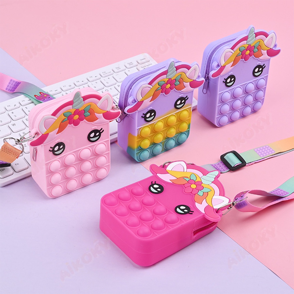 Aikoky Tas Anak Pony Pop It Unicorn Fashion Impor