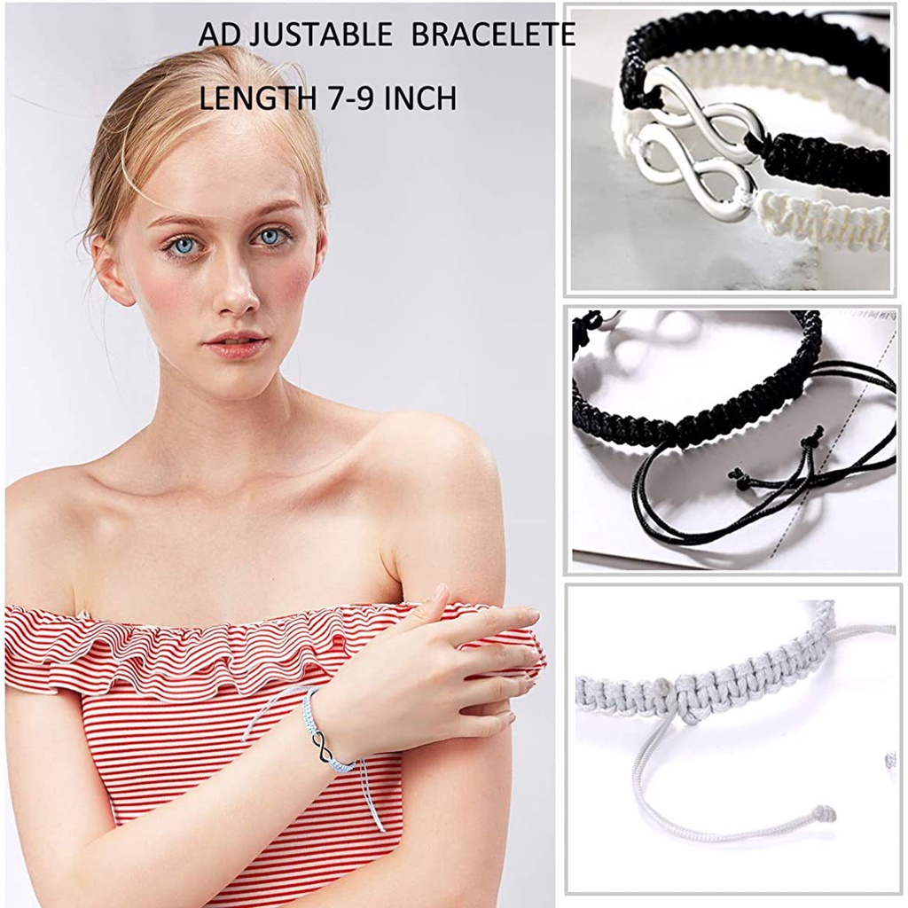 COD✨1PCS Gelang Hitam Korea Wanita Pria Unisex Handmade Desain Untuk Pasangan Aksesoris Fashion Simple Murah COD