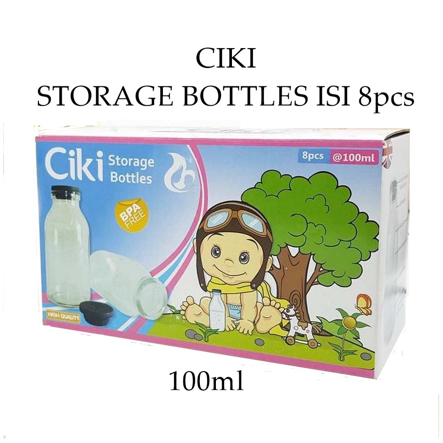 BOTOL KACA ASI CIKI 100ML ISI 8 BOTOL