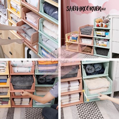 SHENAR STORAGE BOX LIPAT / RAK LACI STORAGE / RAK PAKAIAN SUSUN / STORAGE BOX PENYIMPANAN BARANG MAINAN ANAK / LACI ORGANIZER RAK BAJU SEPATU / KERANJANG BAJU LIPAT - STORAGE BOX LIPAT K0229, SHENARCORNER168