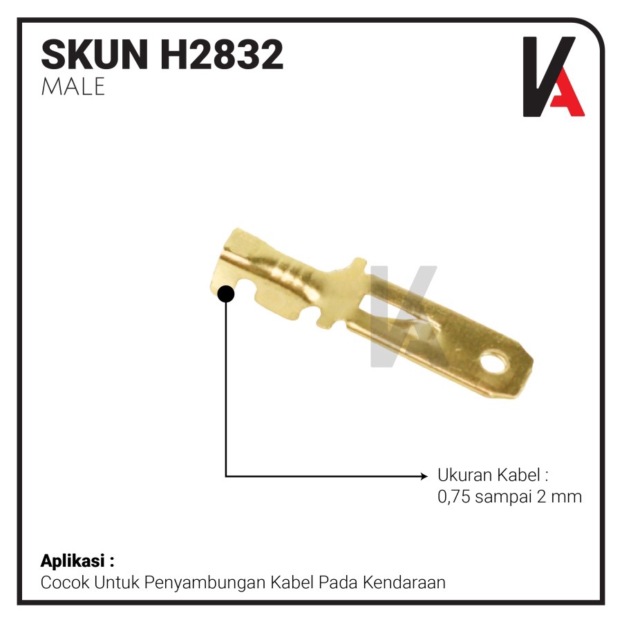 SKUN KONEKTOR GEPENG COWOK / SKUN MALE / TERMINAL SKUN GEPENG H2832