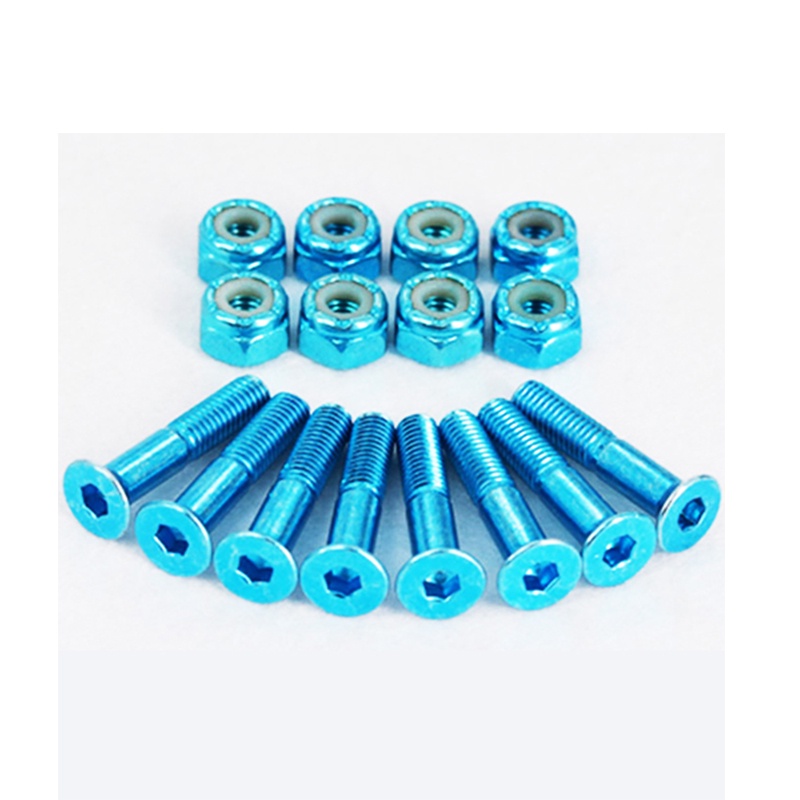 1 set Baut Dan Sekrup Hexagon Bahan Carbon Steel Warna-Warni Ukuran 25mm Untuk Skateboard