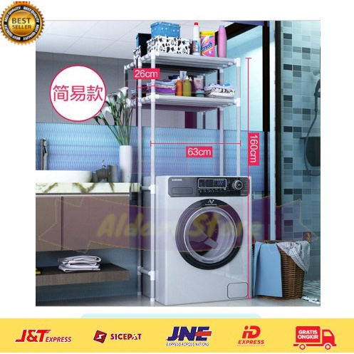 Rak Toilet Rak Mesin Cuci Organizer 2 Susun Penyimpanan Sabun Detergen