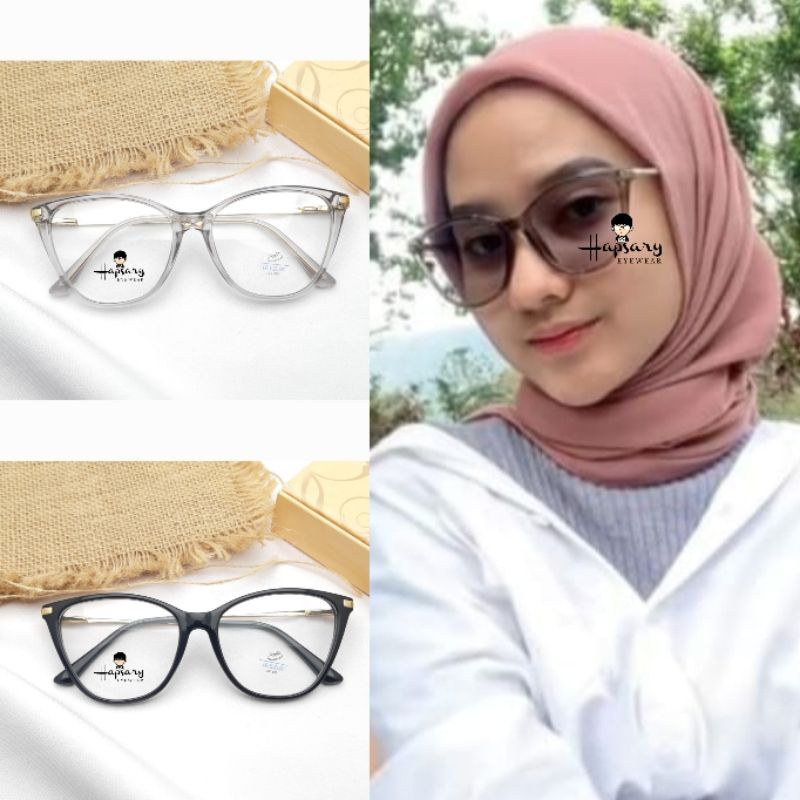 Frame 1018 Kacamata Minus Frame Wanita Terbaru Antiradiasi Blueray Anti UV Photocromic Trendy &amp; Elegant