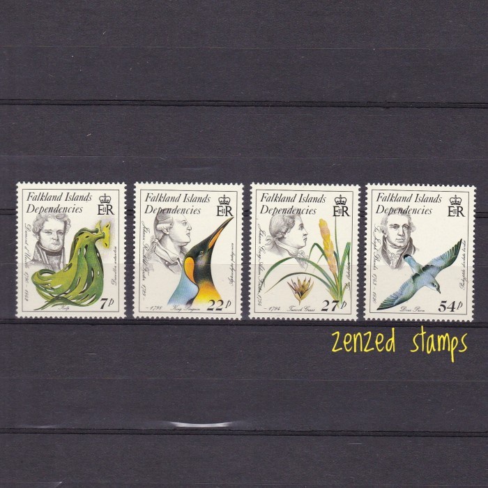 

0748 Perangko Falkland Islands Depedencies 1985 Naturalists 4v Mnh