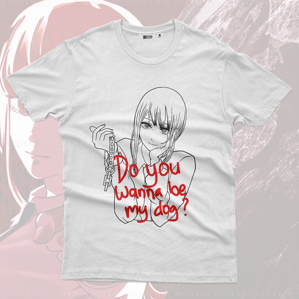 Tshirt Makima Slave White Anime Manga Chainsaw Man Premium Unisex