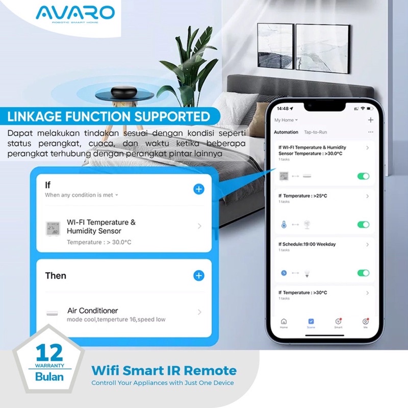 AVARO Smart UNIVERSAL IR REMOTE Wifi Wireless IoT For Home Automation