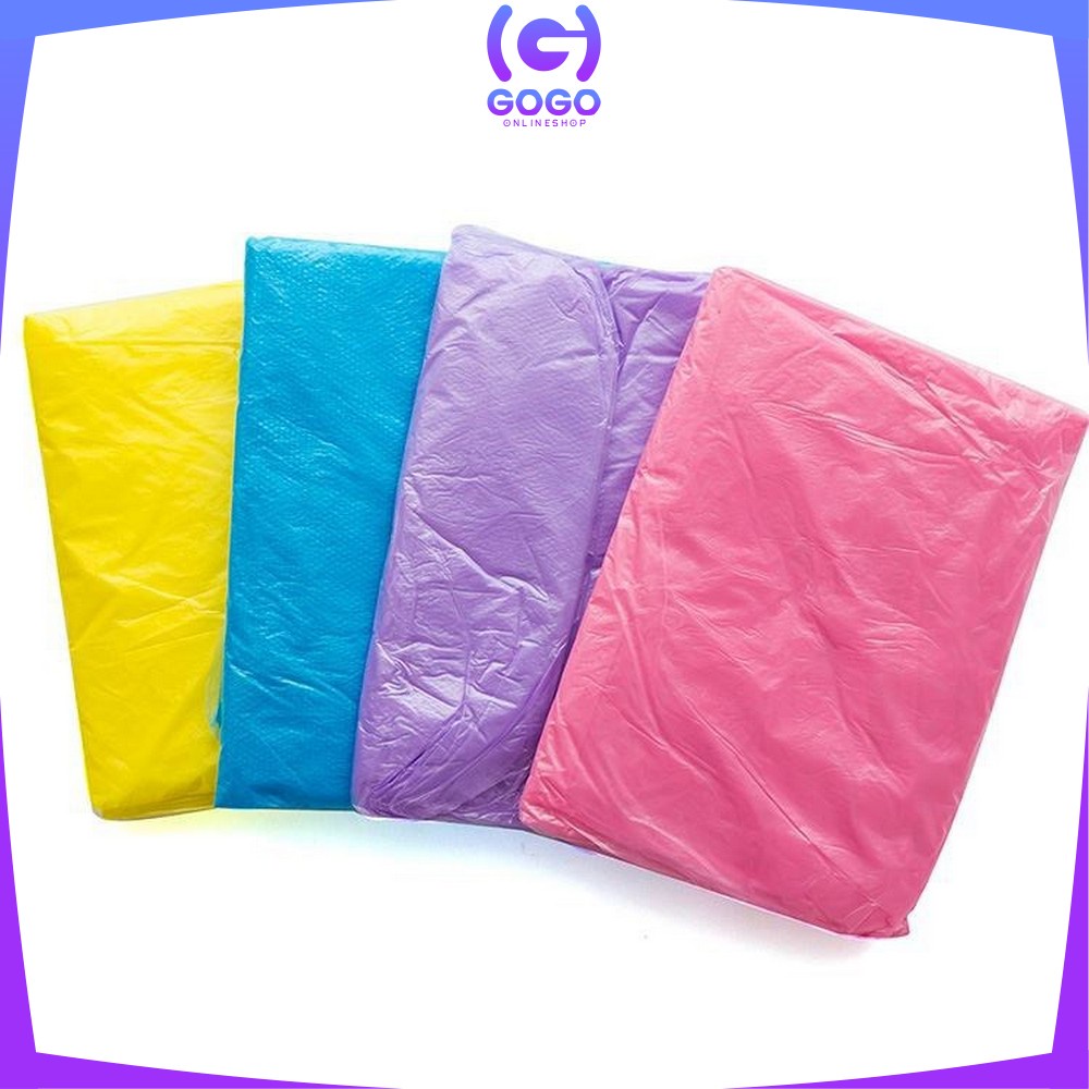 GOGO-C174 Jas Hujan Plastik Murah Sekali Pakai Disposable Raincoat Mantel Hujan Kantong Kresek