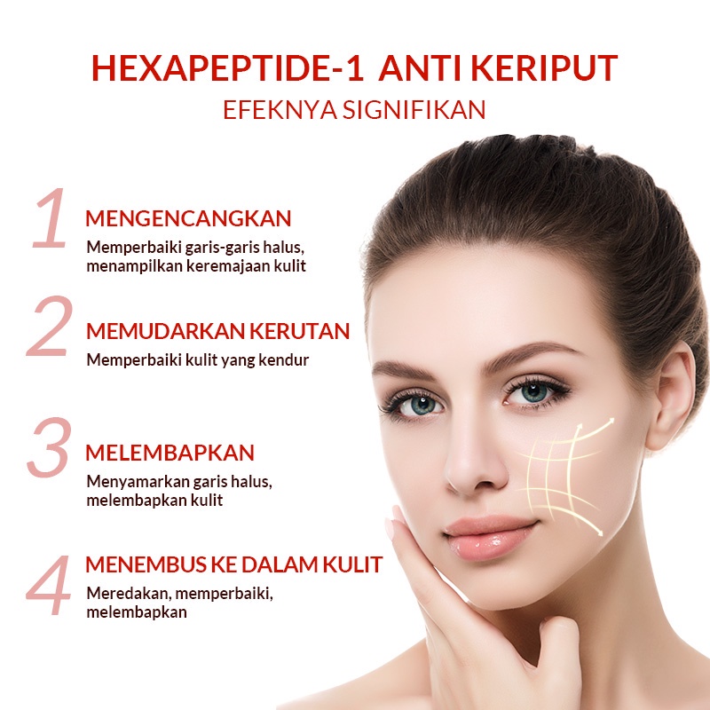 GIRLSNEED77 - COD BIOAQUA Hexapeptide Anti Aging Essence 30ml/50ml Anti Aging Serum Samarkan Garis Halus BPOM Serum Merah Bioaqua