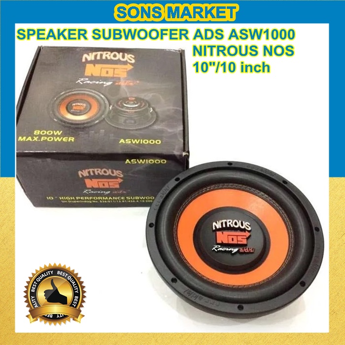 SPEAKER SUBWOOFER 10 inch ADS ASW1000 Nitrous NOS 10" ADS ASW 1000 10in