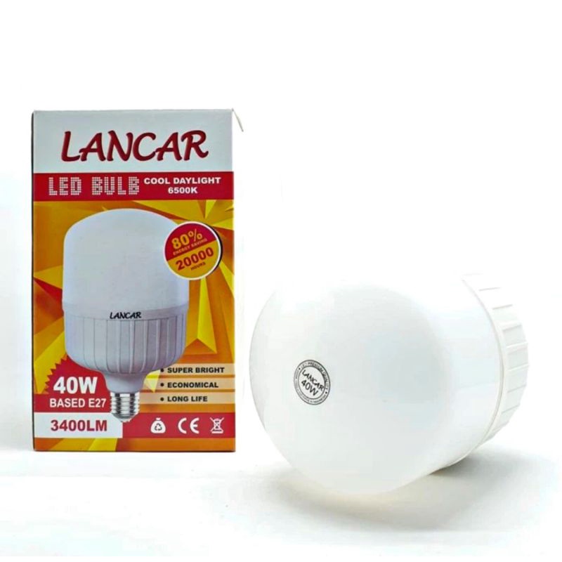 Lampu Led LANCAR Bulb Tabung Cahaya Putih (  20W - 30W - 40W )