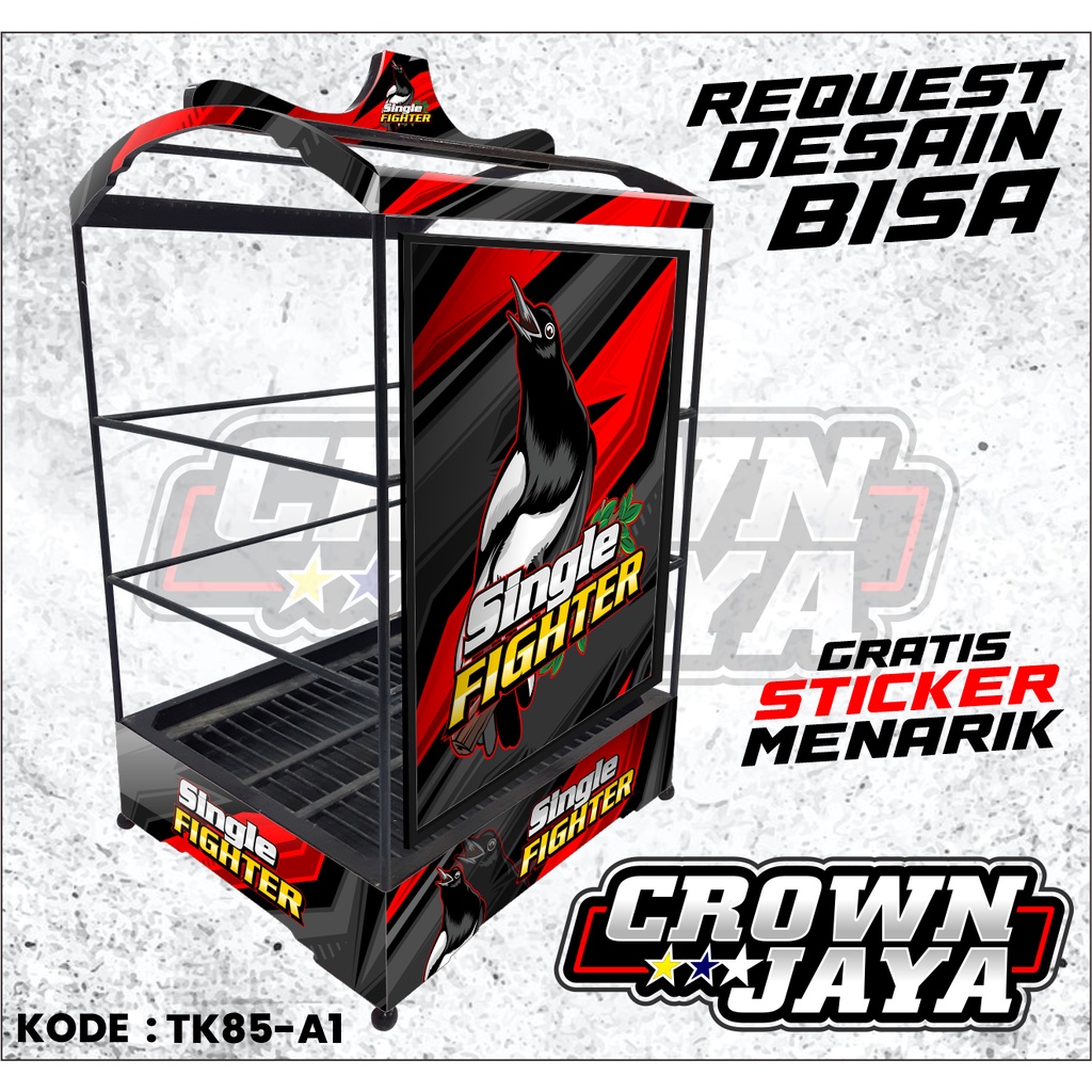 Stiker SANGKAR KOTAK Kenari Ebod Jaya No 1 No 2 No 3 / Decal Sangkar Kenari BNR Project Single Fight