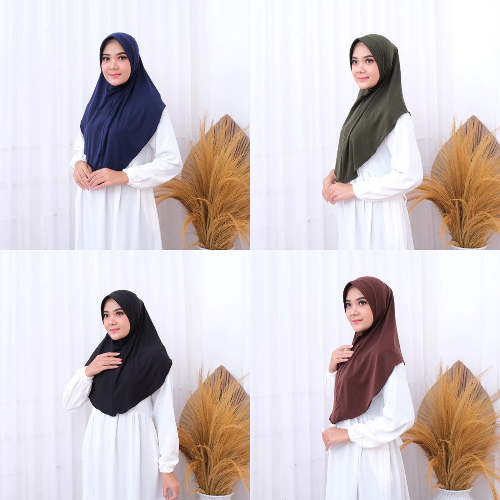 Hijab Bergo Sport Hamidah  Large Jersey Menutup Dada