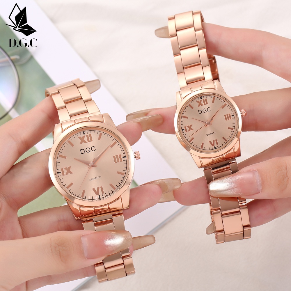 Jam Tangan Wanita Analog Quartz Fashion Rantai Stainless Steel Import Couple Pria C96