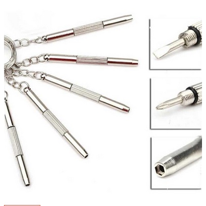 Emergency Gantungan Kunci screw driver keychain Obeng Plus Minus Mini / Screwdriver Keychain EDC 3in1 Peralatan Survival outdoor Gantung Key Sangat Mudah Di Bawa Kemana mana Sebagai Reparasi Jam Tangan Atau Kacamata Kecil Imut Mini Murah Grosir Prakarya