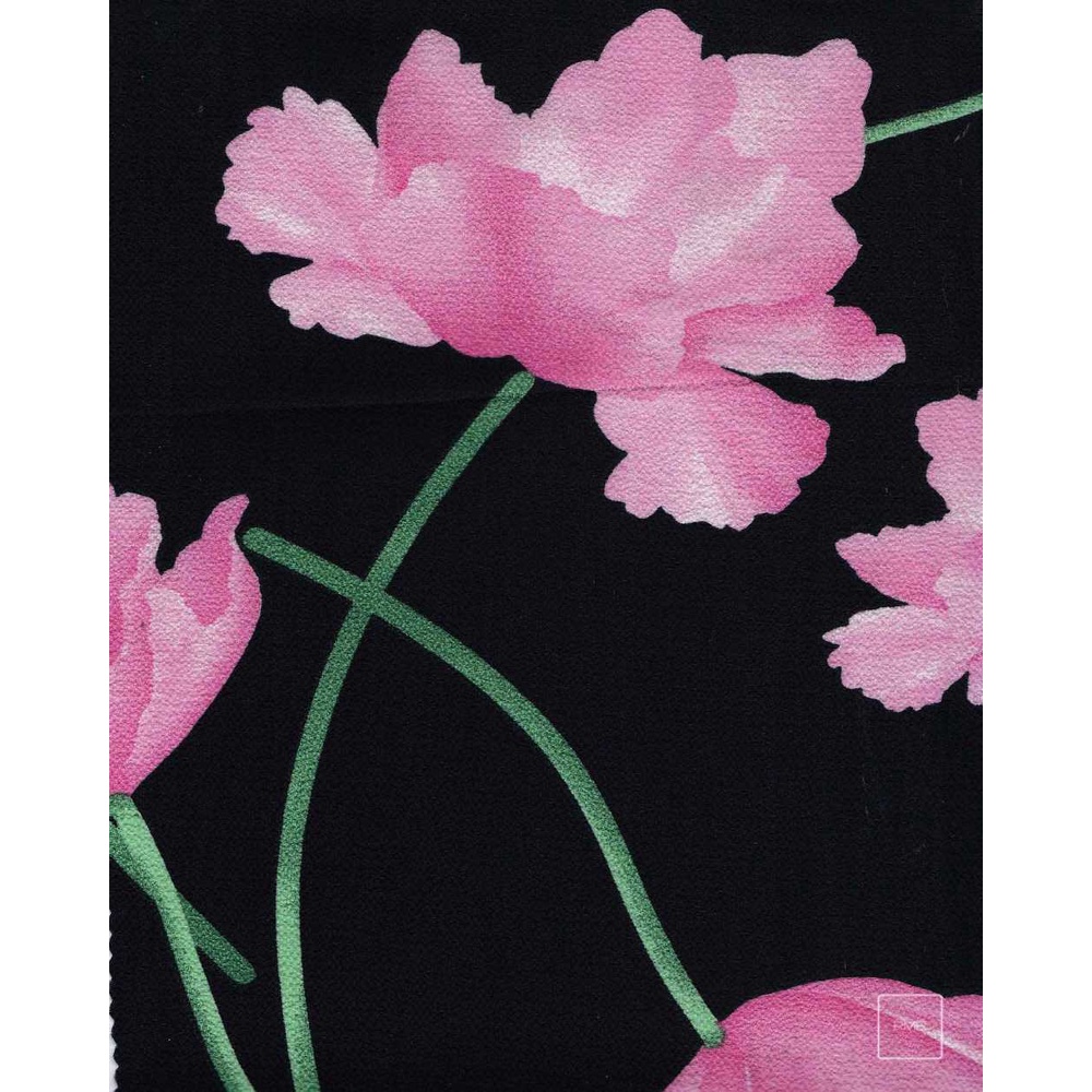 JENIS KAIN BUBBLE CREPE - MOTIF BUNGA BESAR 01 bahan 100% Polyester