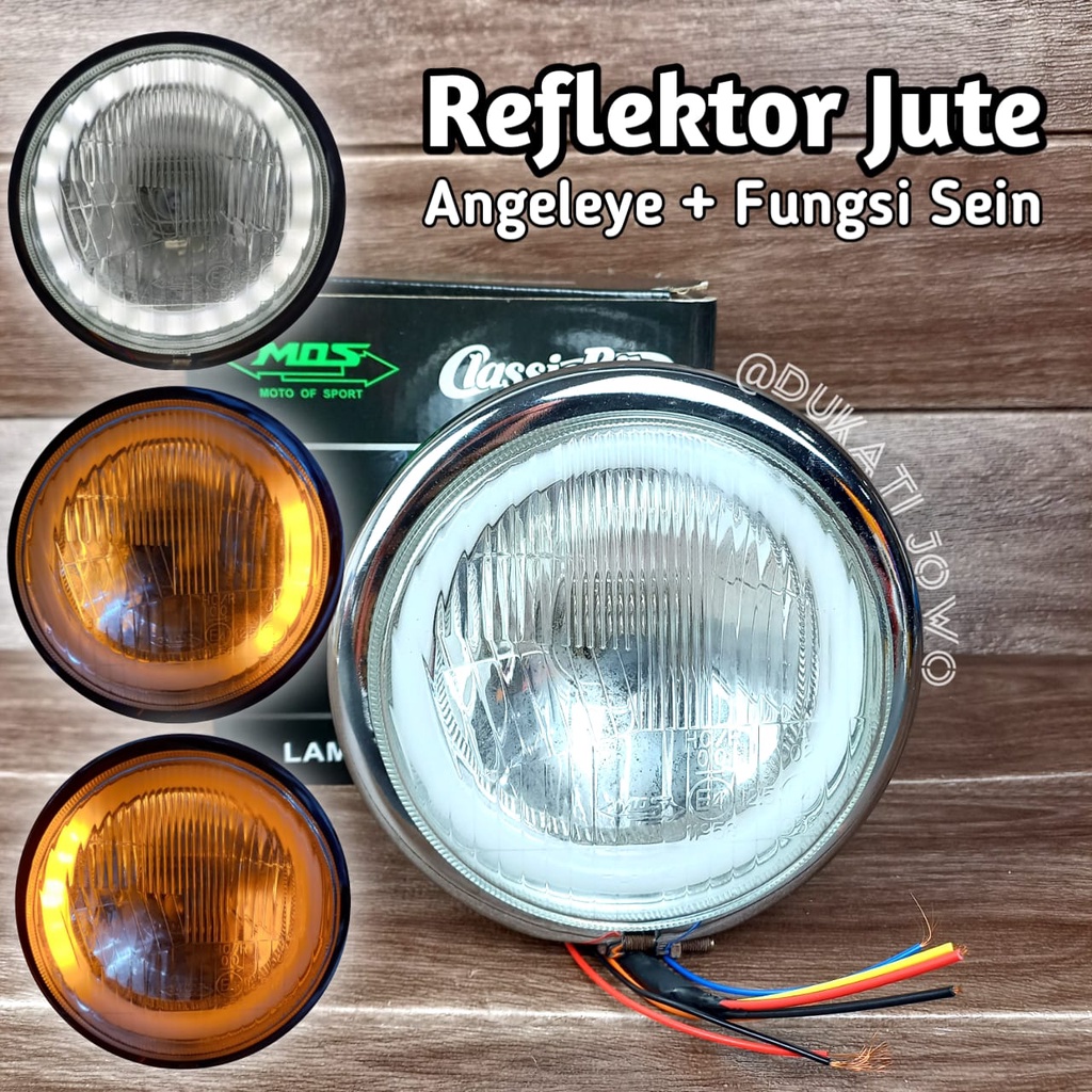 Reflektor Headlamp Jute Angel Eye Plus Sein Set Batok crome Lampu Depan LED CB GL MP Tiger