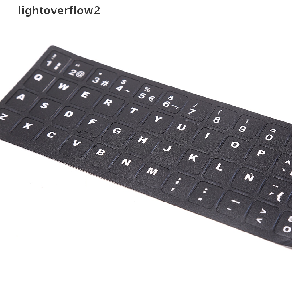 (lightoverflow2) 1pc Stiker Keyboard Standar Spanyol Anti Air Untuk Komputer / Laptop / Notebook