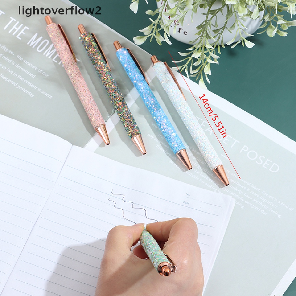 (lightoverflow2) Pulpen Tinta Hitam 0.5mm Dengan Glitter Untuk Kantor