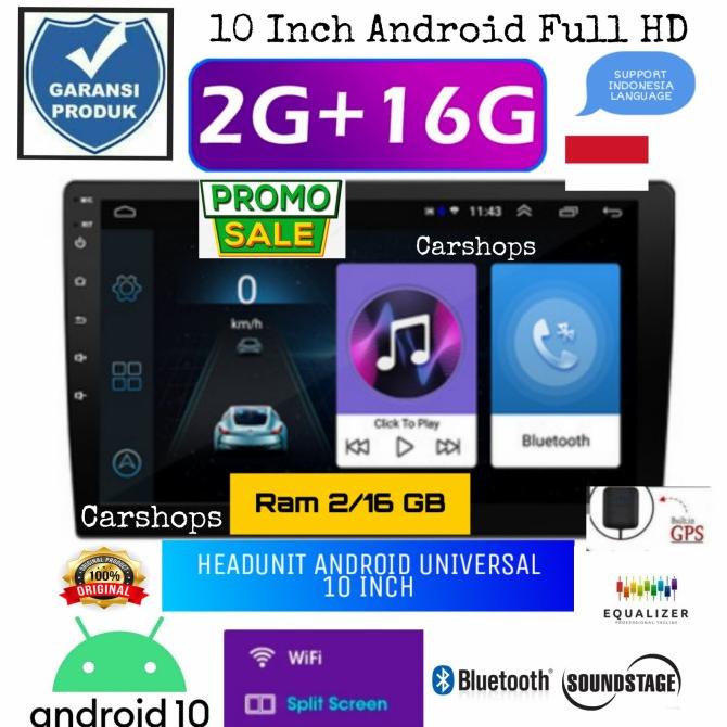 Headunit Android 10 Inch Ram 2 Gb Double Din Tape Mobil Universal