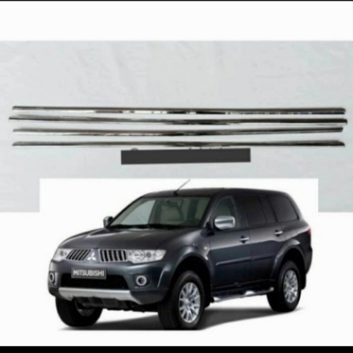 [BISA COD] List Kaca Samping Chrome Mitsubishi Pajero Sport 2010-2015 / Perlengkapan Variasi Mobil M